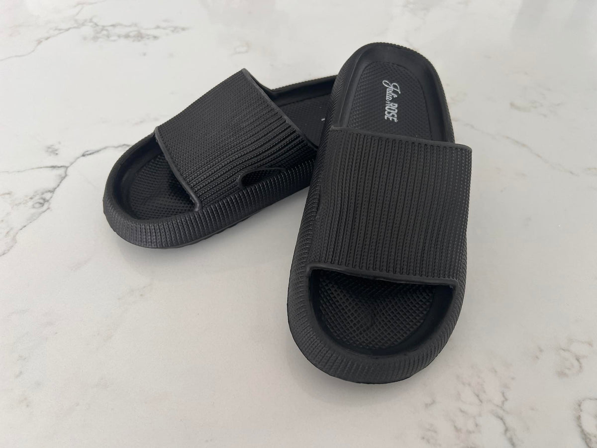 BLACK Comfy Slides